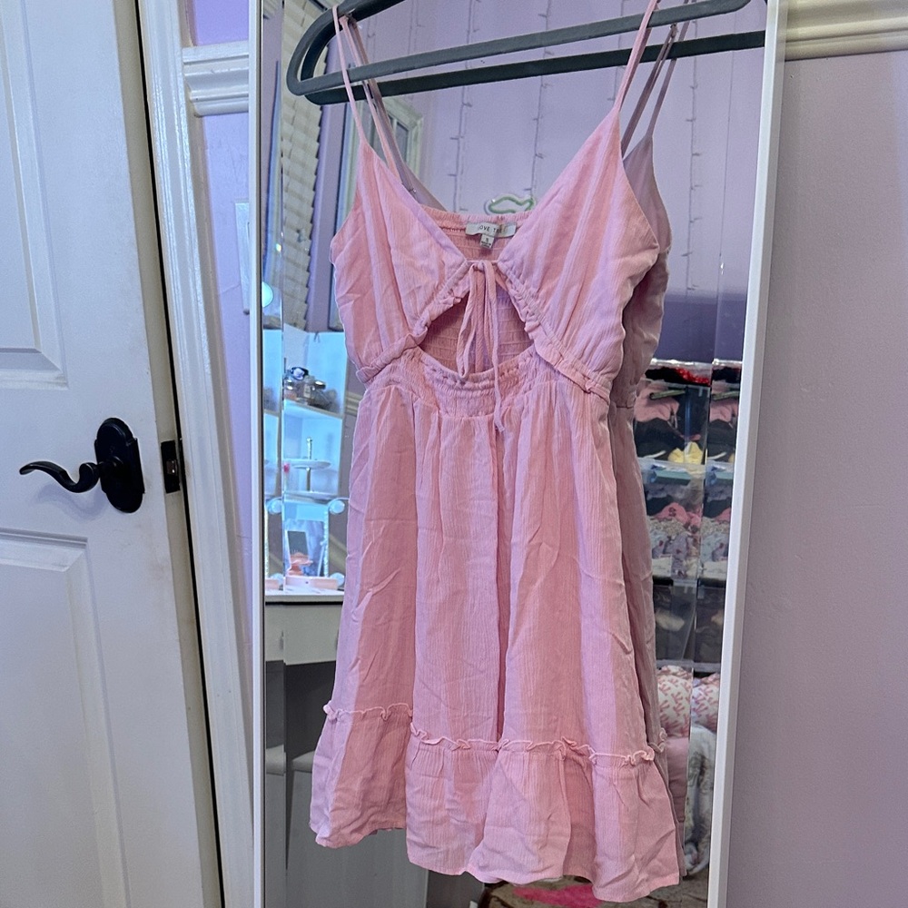 Love Tree Light Pink Dress with Ruffle Hem